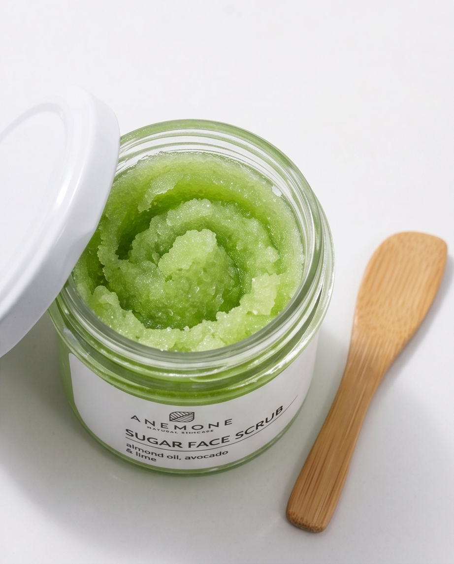Anemone Sugar Face Scrub – Αμυγδαλέλαιο, Αβοκάντο & Lime