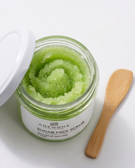 Anemone Sugar Face Scrub – Αμυγδαλέλαιο, Αβοκάντο & Lime