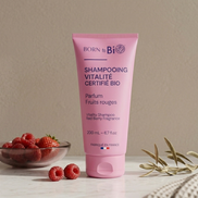 Coconut shampoo and organic raspberry vinegar