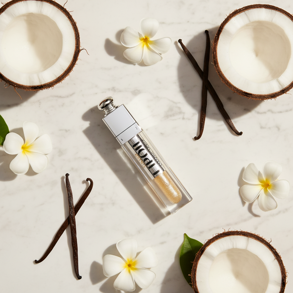 Flat lay coconut vanilla
