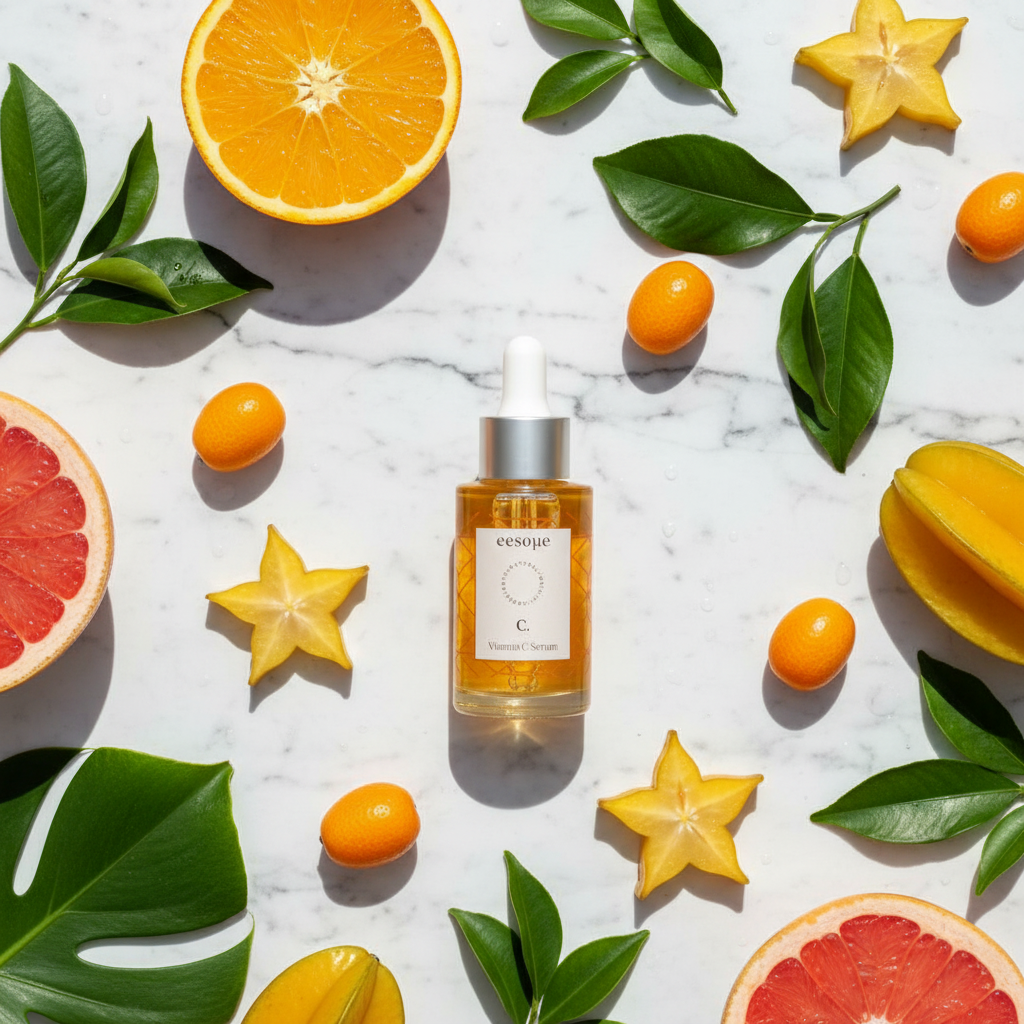 Flat lay Vitamin C