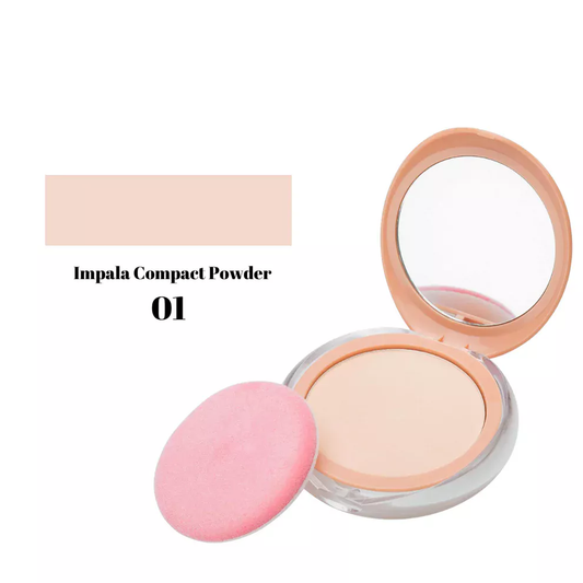 Impala Compact Powder No01 με καθρέφτη και ροζ σφουγγαράκι εφαρμογής