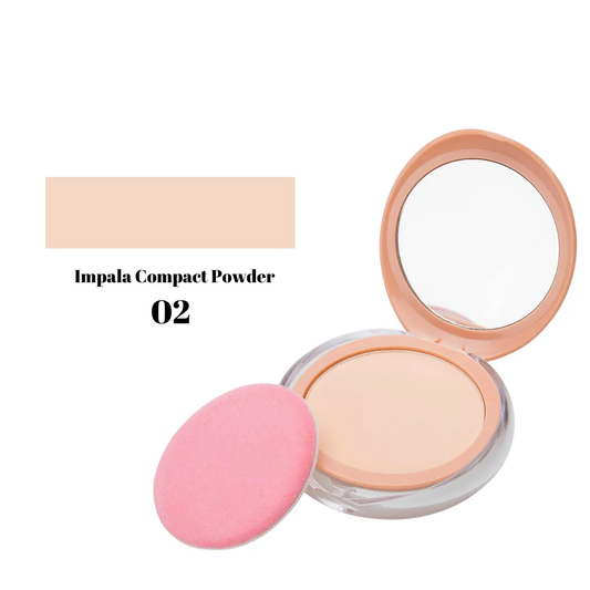Impala Compact Powder No02 με καθρέφτη και ροζ σφουγγαράκι εφαρμογής