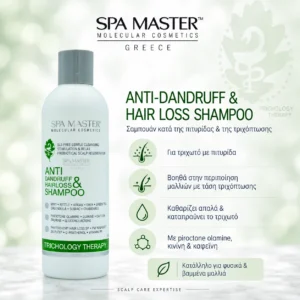 SPA MASTER σαμπουάν κατά της πιτυρίδας και της τριχόπτωσης, 330 ml, με ελληνικά χαρακτηριστικά προϊόντος