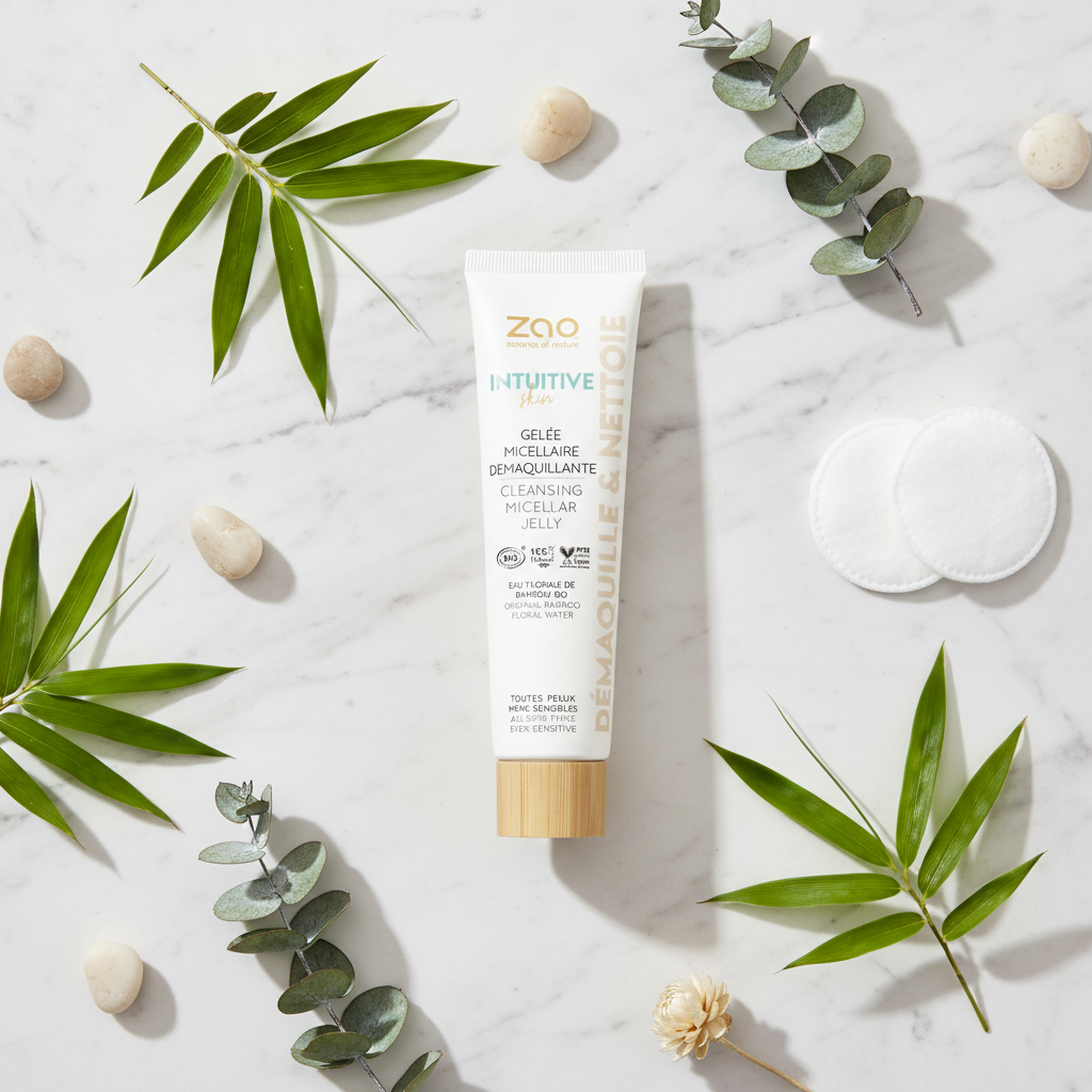 ZAO Intuitive Skin Cleansing Micellar Jelly flat lay