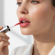 Model applying lip oil