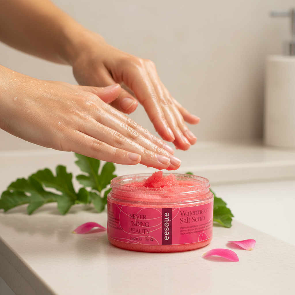 Watermelon Salt Scrub - Application