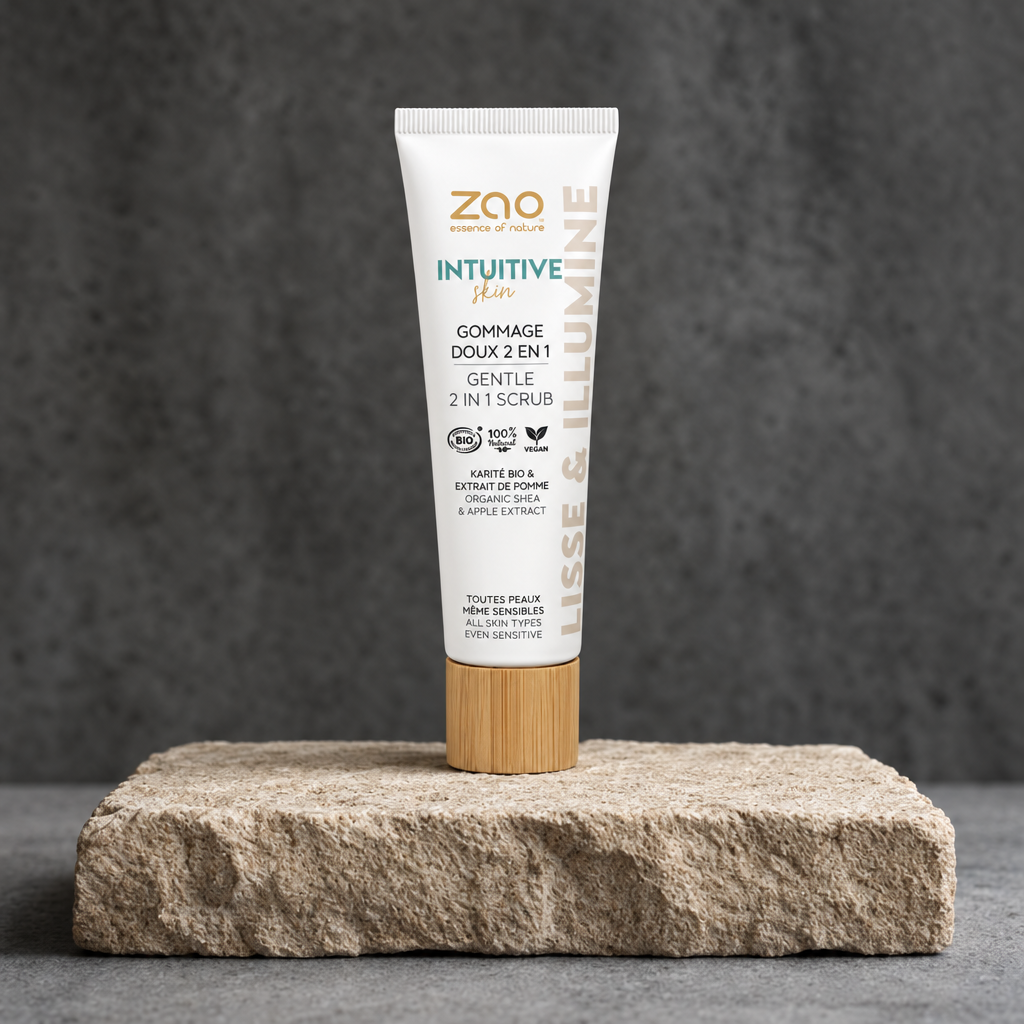 Zao Gentle 2 in 1 Scrub πάνω σε πέτρα