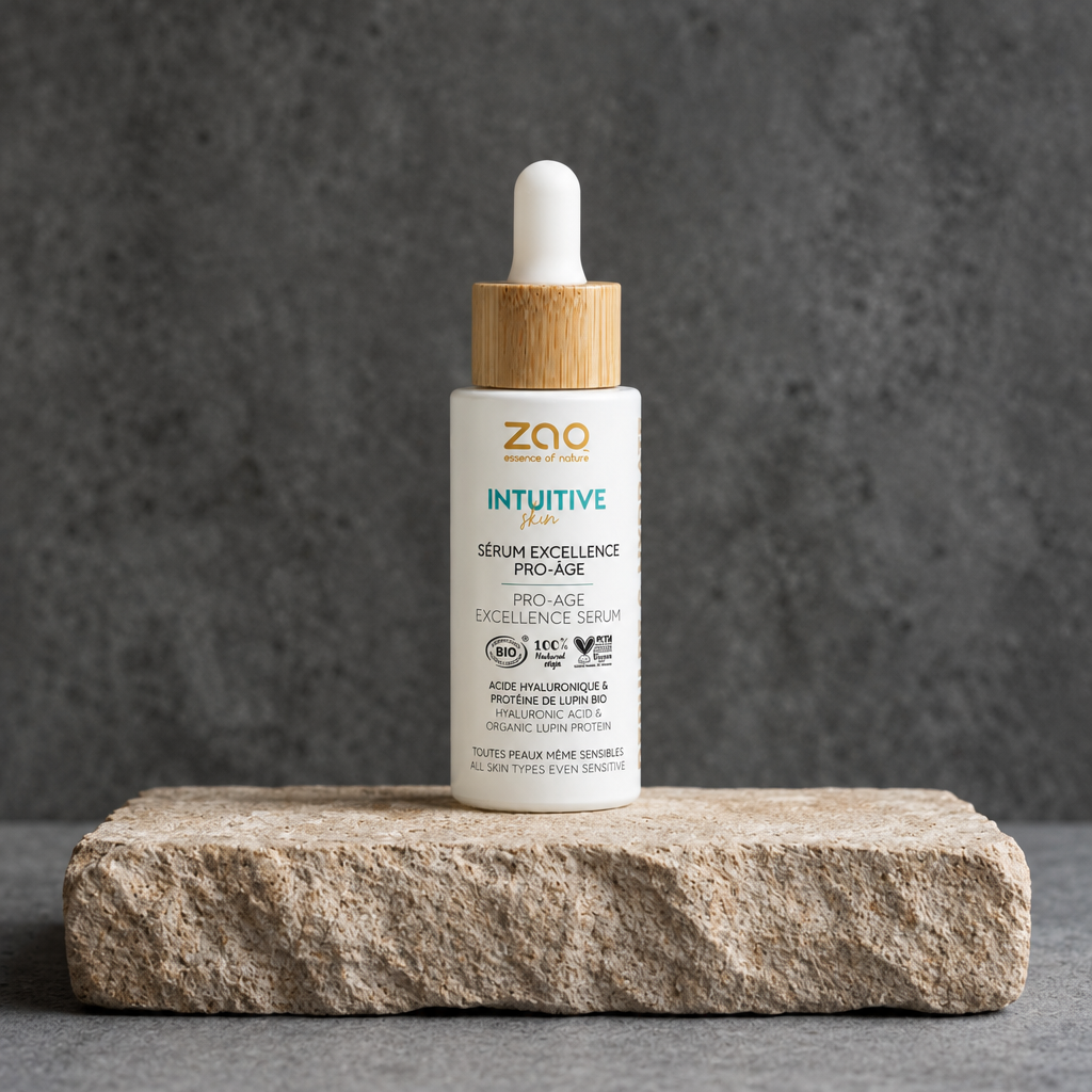 Zao Pro-Age Excellence Serum πάνω σε πέτρα
